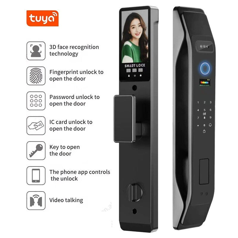 Tuya Smart Door Lock Fingerprint Password 3D Face Smart Lock