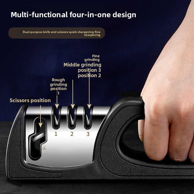 Multifunctional Kitchen Knife Sharpener with Scissor Sharpening Feature